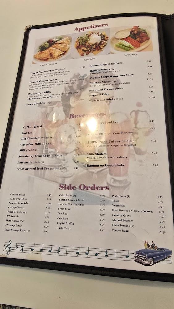 Ozzie's Diner Menu image 3